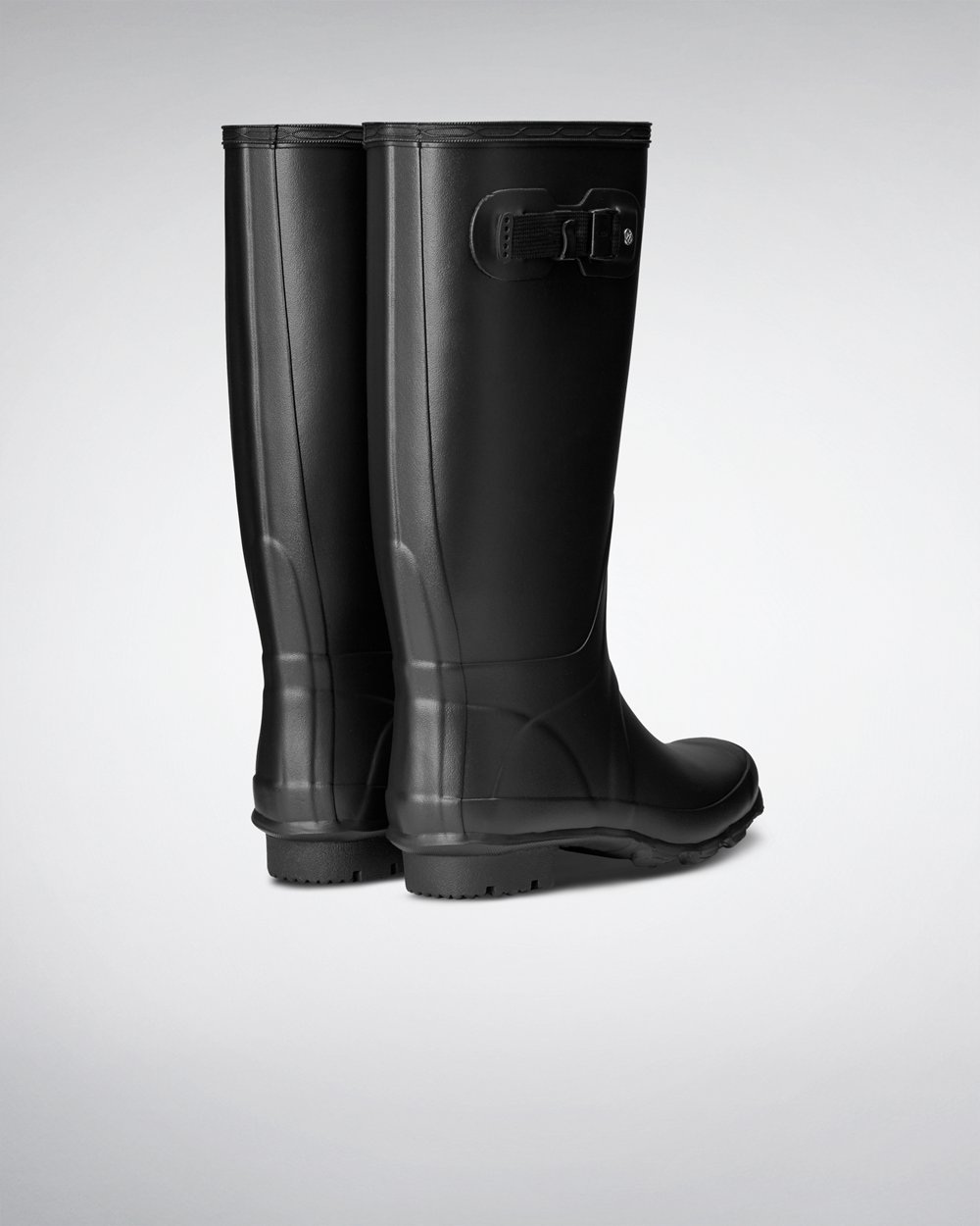 Womens Wide Fit Rain Boots - Hunter Huntress Leg (45AWUKTMR) - Black